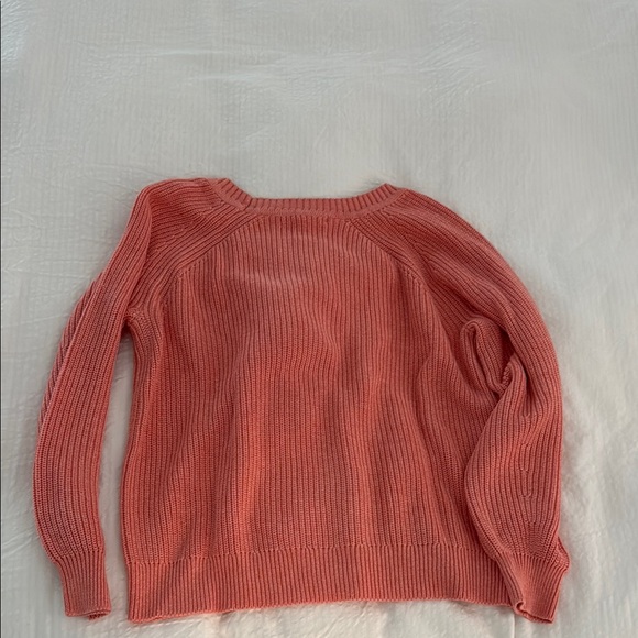 Women's Coral Sweater with Palm Tree Design - Picture 3 of 3